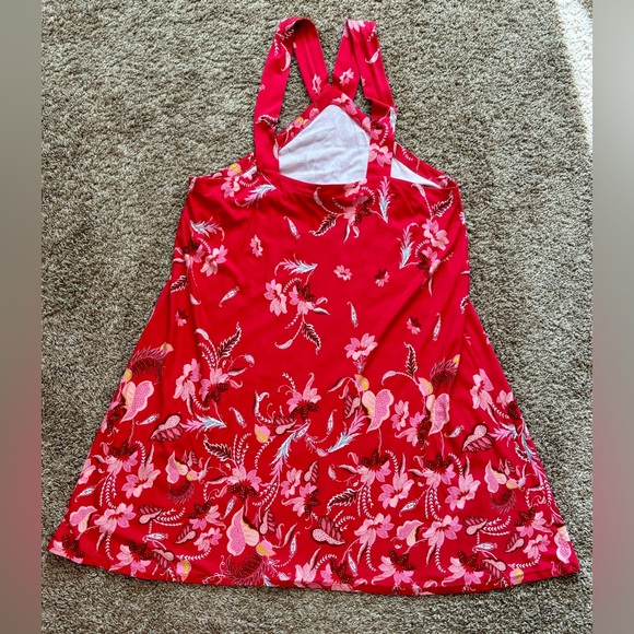 LOFT Red Floral Print Halter Sundress Size XL - Picture 4 of 4